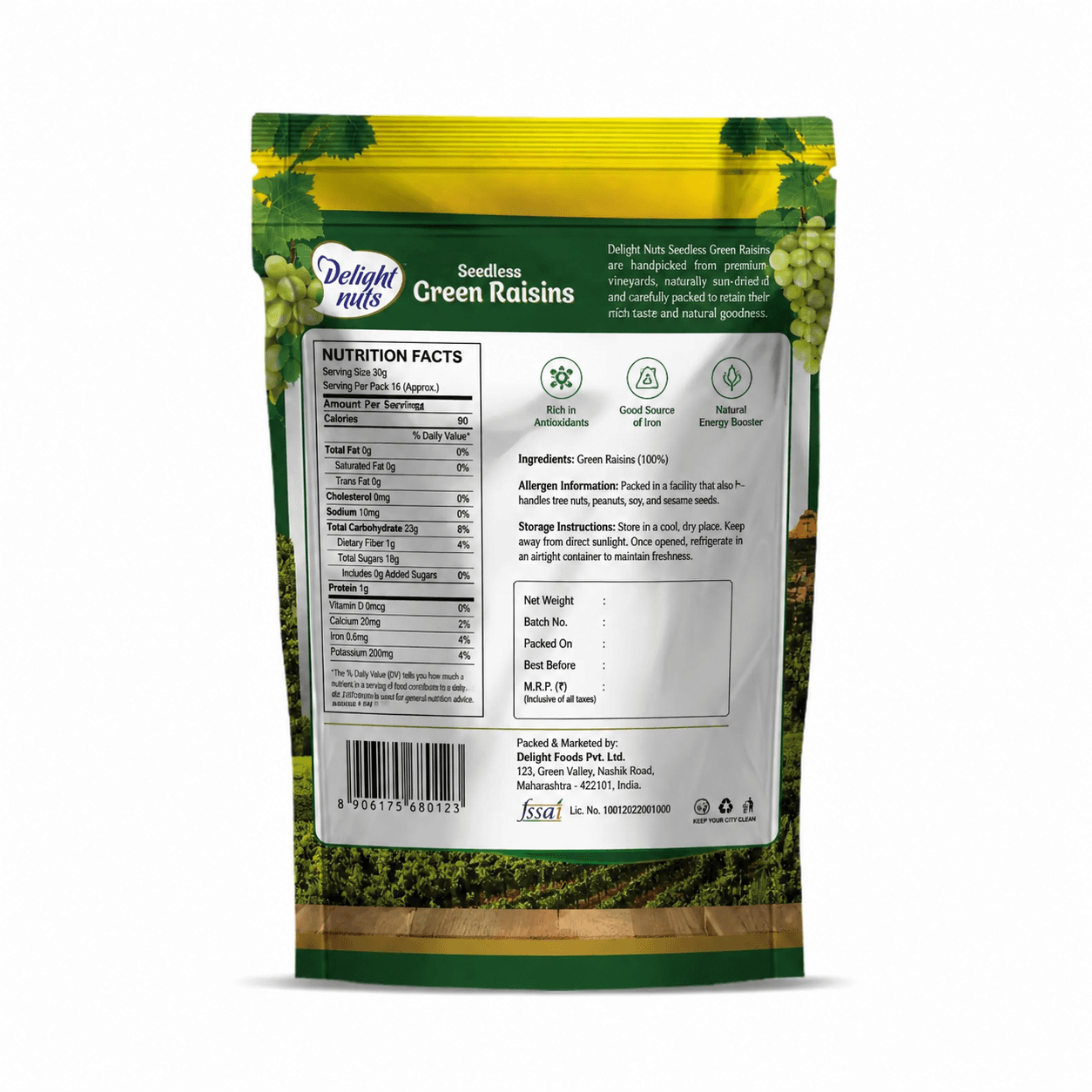 Delight Nuts Sedless Green Raisins thumbnail 2